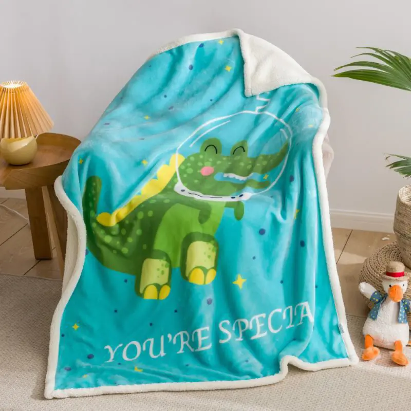 Baby Double Print Sherpa Blanket