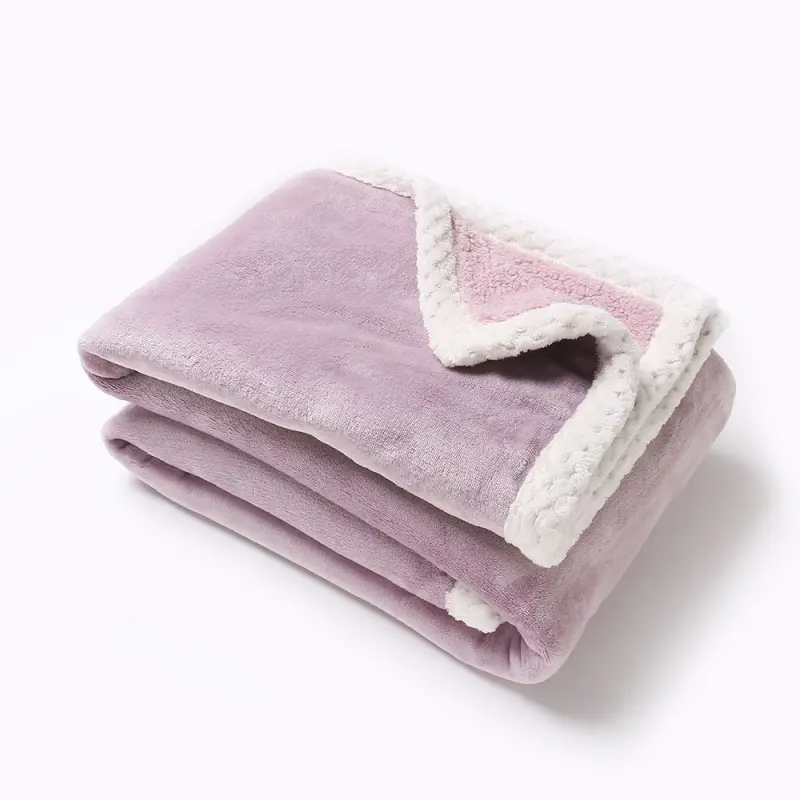 Double Flannel Sherpa Plush Blanket
