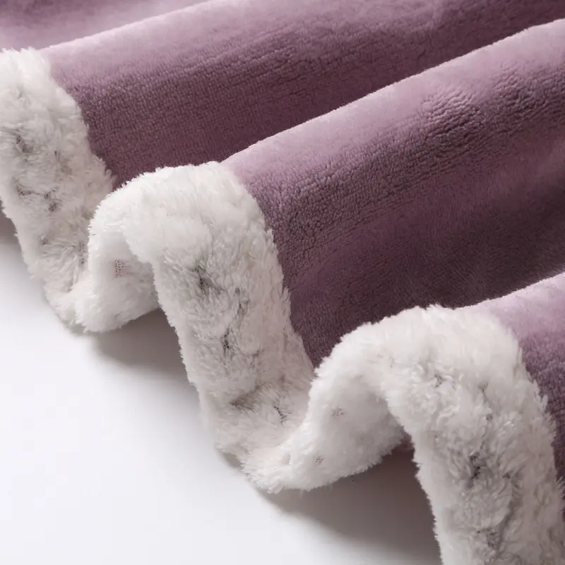 Double Flannel Sherpa Plush Blanket
