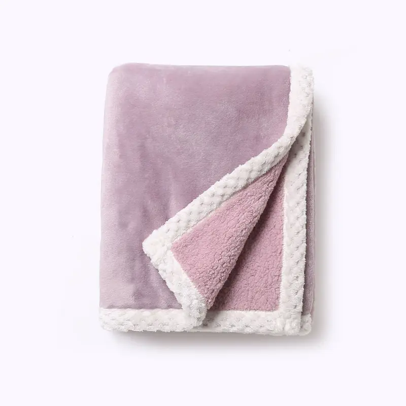 Double Flannel Sherpa Plush Blanket