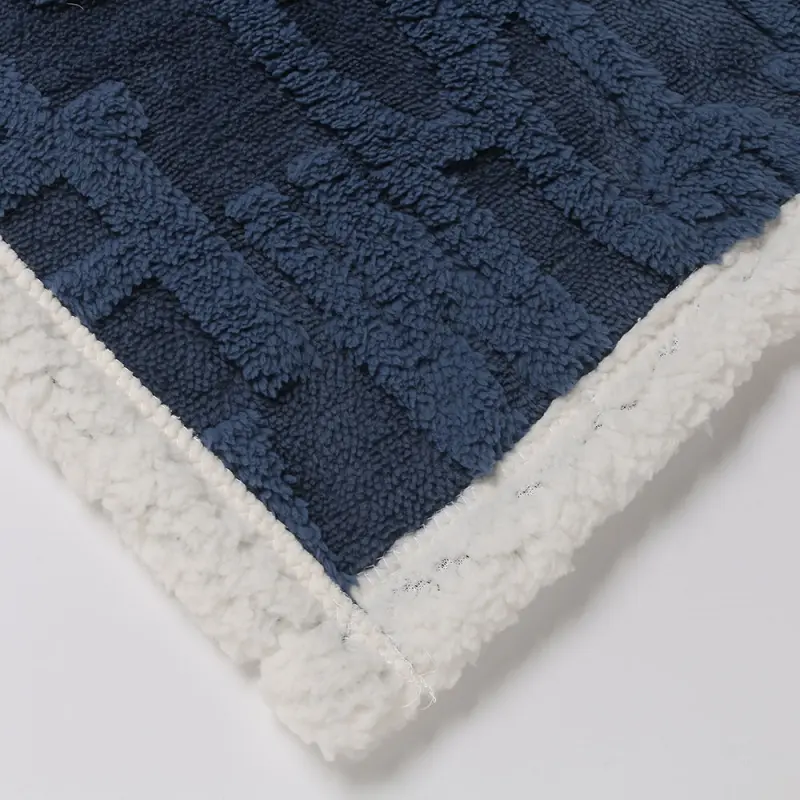 Jacquard Double Sherpa Plush Blanket