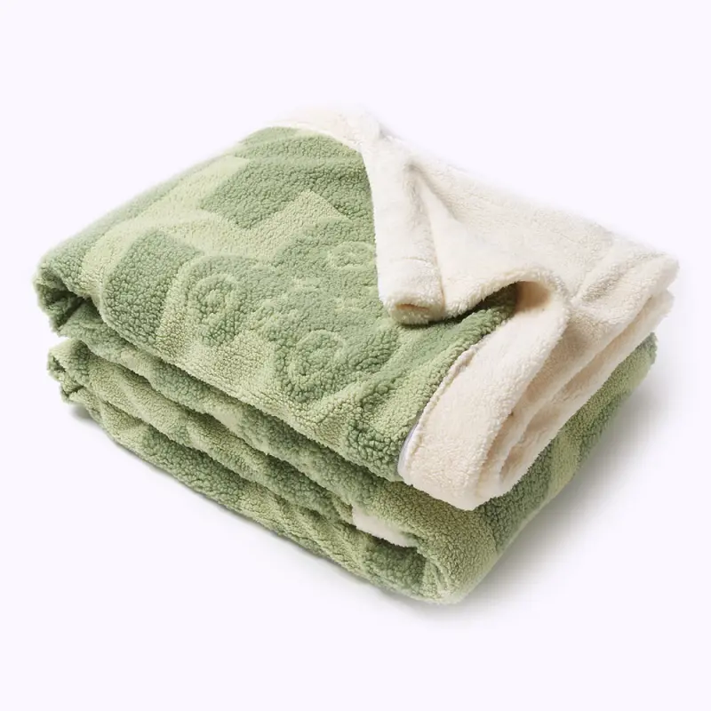 Microplush Jacquard Sherpa Plush Blanket