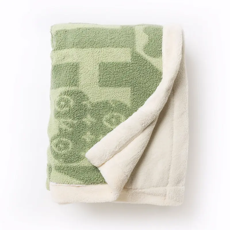 Microplush Jacquard Sherpa Plush Blanket