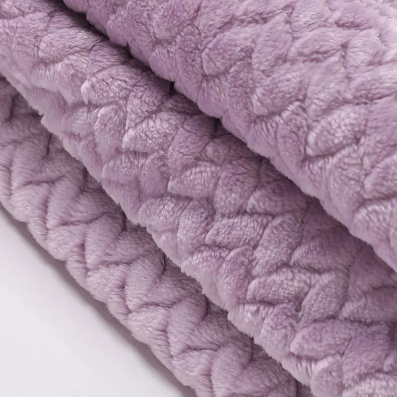 Jacquard Purple Wheat Flannel Fleece Blanket