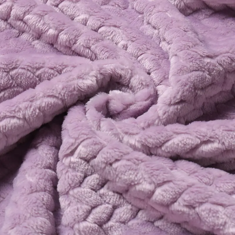 Jacquard Purple Wheat Flannel Fleece Blanket