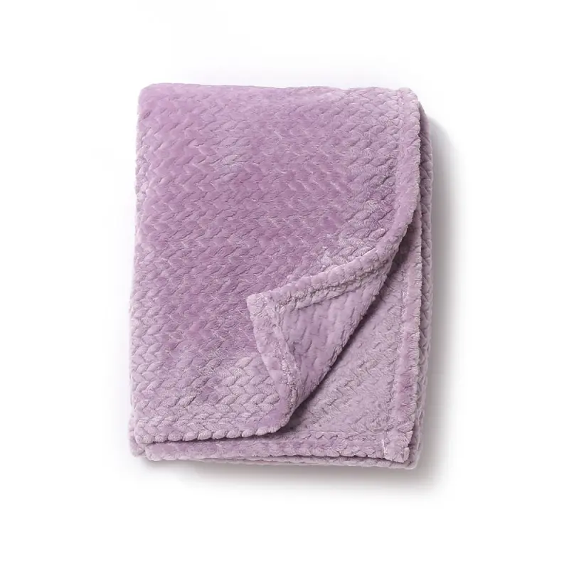 Jacquard Purple Wheat Flannel Fleece Blanket