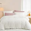 Stripe Rabbit Plush Duvet Cover Sets