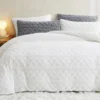 White Jacquard Microplush Duvet Cover Sets