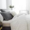 White Jacquard Microplush Duvet Cover Sets