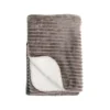 Stripe Flannel Sherpa Plush Blanket