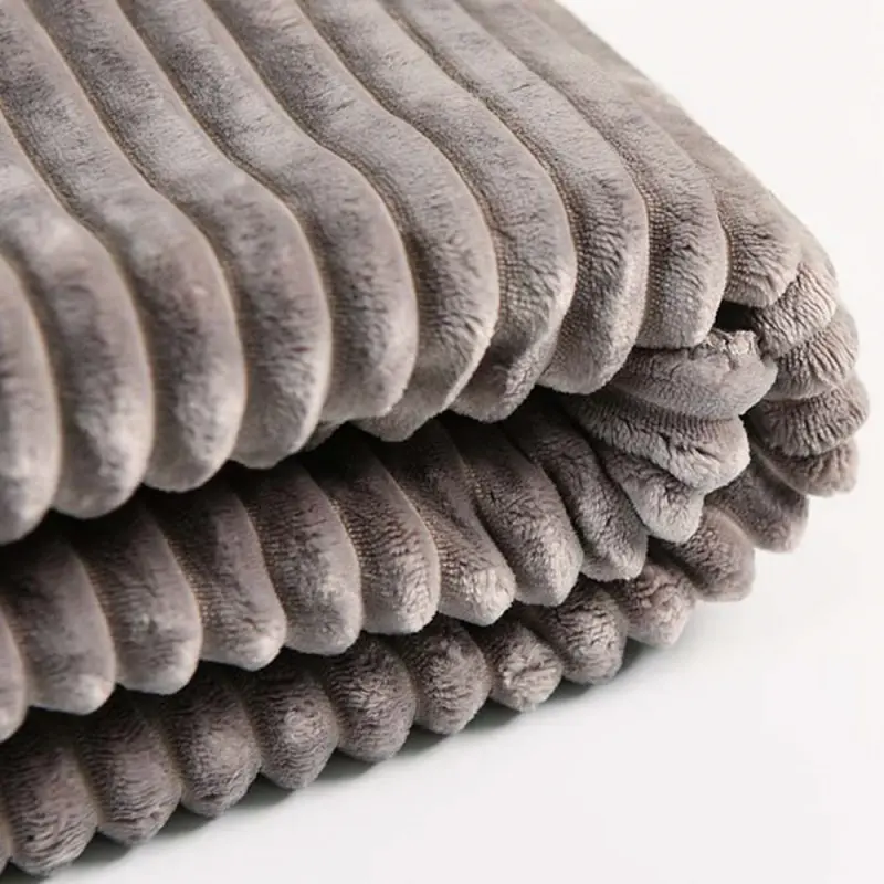 Stripe Flannel Sherpa Plush Blanket