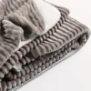 Stripe Flannel Sherpa Plush Blanket