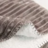 Stripe Flannel Sherpa Plush Blanket