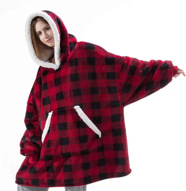Printed Flannel Fleece Mega Hoodie